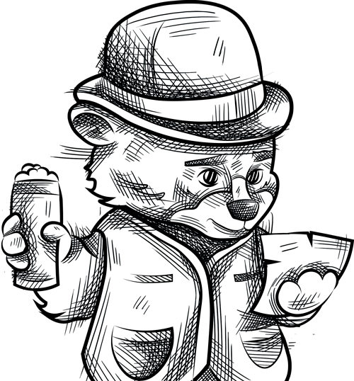 bear with glass image